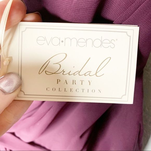 Eva Mendes Bridal Party New York And Company Maroon One Shoulder chiffon Dress - Picture 7 of 7